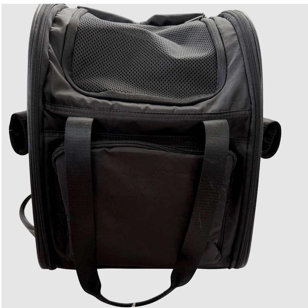 C&C California Pet Carrier Backpack Black Soft Sided Foldable NWT - Picture 3 of 9